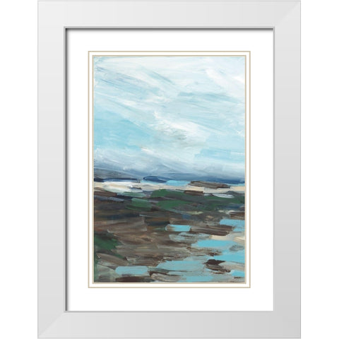 Somewhere On The Beach White Modern Wood Framed Art Print with Double Matting by Pasion, Wani
