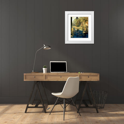 Sunlit Terrace Crillon le Brave White Modern Wood Framed Art Print with Double Matting by Craig, Philip