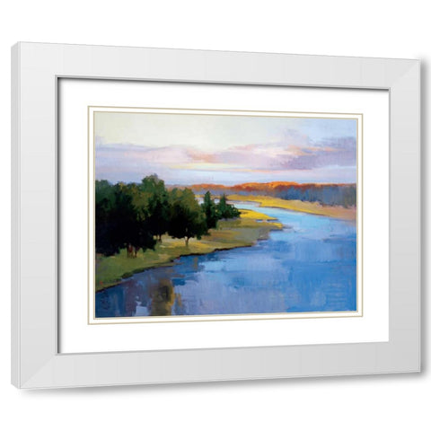 Royal River White Modern Wood Framed Art Print with Double Matting by McMurry, Vicki