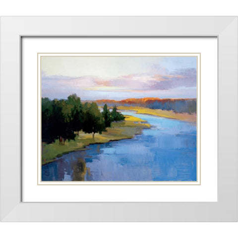 Royal River White Modern Wood Framed Art Print with Double Matting by McMurry, Vicki