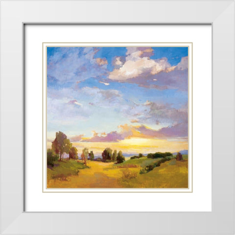 Golden Horizons White Modern Wood Framed Art Print with Double Matting by McMurry, Vicki