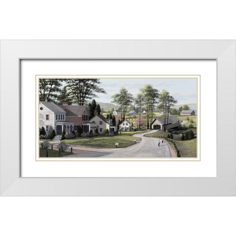 The Covered Bridge White Modern Wood Framed Art Print with Double Matting by Saunders, Bill