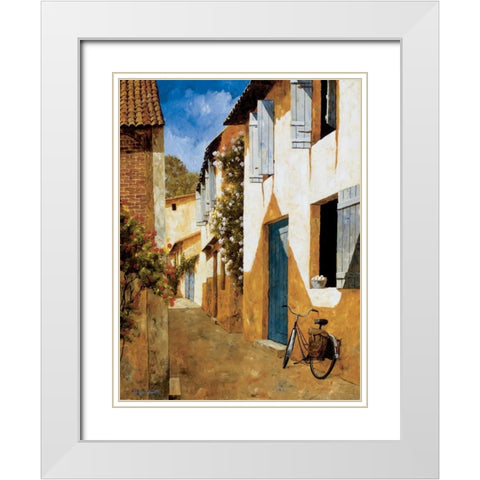 The Visit White Modern Wood Framed Art Print with Double Matting by Archambault, Gilles