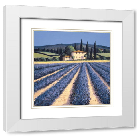 Colors of Summer White Modern Wood Framed Art Print with Double Matting by Short, David