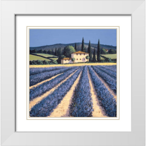 Colors of Summer White Modern Wood Framed Art Print with Double Matting by Short, David