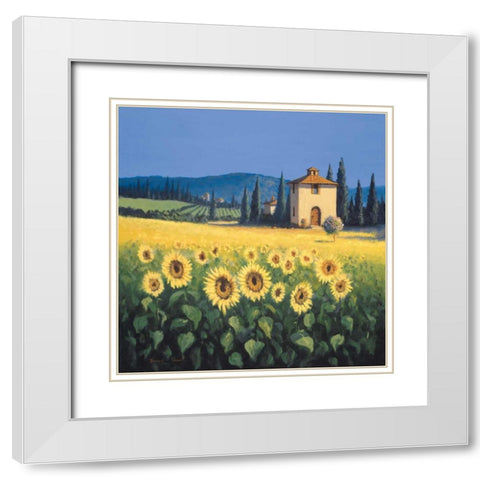 Golden Warmth White Modern Wood Framed Art Print with Double Matting by Short, David
