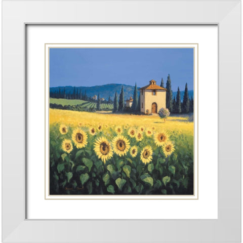 Golden Warmth White Modern Wood Framed Art Print with Double Matting by Short, David