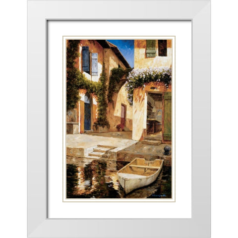 Lunchtime White Modern Wood Framed Art Print with Double Matting by Archambault, Gilles