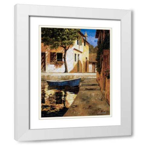 A Touch of Blue White Modern Wood Framed Art Print with Double Matting by Archambault, Gilles