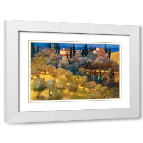Florentine Landscape White Modern Wood Framed Art Print with Double Matting by Craig, Philip