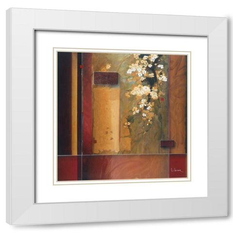 Summer Bloom White Modern Wood Framed Art Print with Double Matting by Li-Leger, Don
