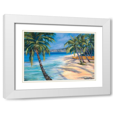 Sugar Beach White Modern Wood Framed Art Print with Double Matting by Ridenour, Dana