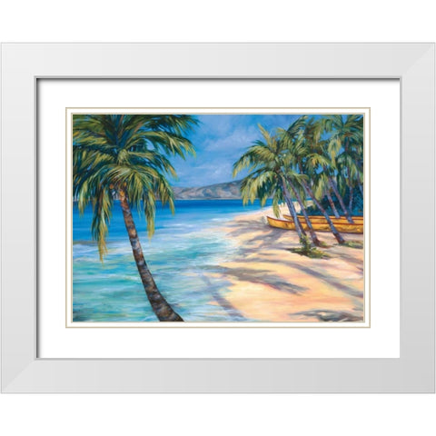Sugar Beach White Modern Wood Framed Art Print with Double Matting by Ridenour, Dana