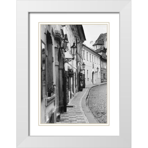 Beautiful Prague Czech Republic White Modern Wood Framed Art Print with Double Matting by Schick, Cyndi