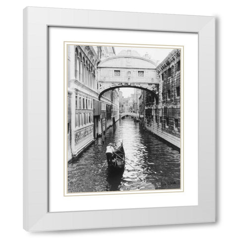 Venice Canal White Modern Wood Framed Art Print with Double Matting by Schick, Cyndi