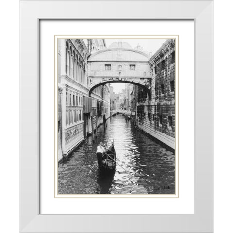 Venice Canal White Modern Wood Framed Art Print with Double Matting by Schick, Cyndi