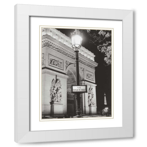 Place Charles de Gaulle White Modern Wood Framed Art Print with Double Matting by Davidson, Clay