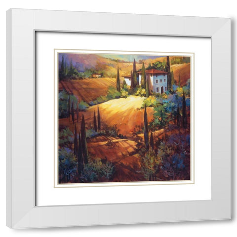 Morning Light Tuscany White Modern Wood Framed Art Print with Double Matting by OToole, Nancy