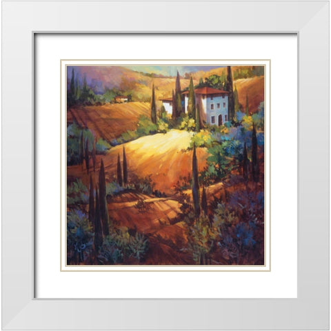 Morning Light Tuscany White Modern Wood Framed Art Print with Double Matting by OToole, Nancy