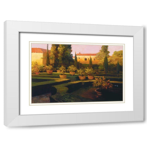 Verona Garden White Modern Wood Framed Art Print with Double Matting by Craig, Philip