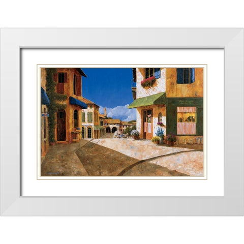 On My Way to the Market White Modern Wood Framed Art Print with Double Matting by Archambault, Gilles