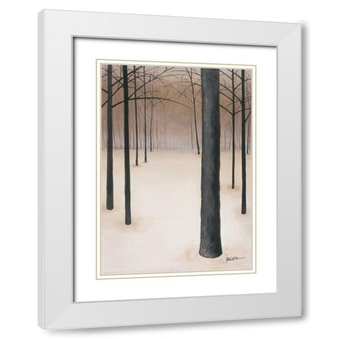 Stoic White Modern Wood Framed Art Print with Double Matting by St. Germain, Patrick