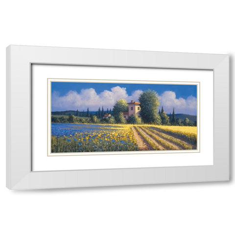 Summer Fields II White Modern Wood Framed Art Print with Double Matting by Short, David