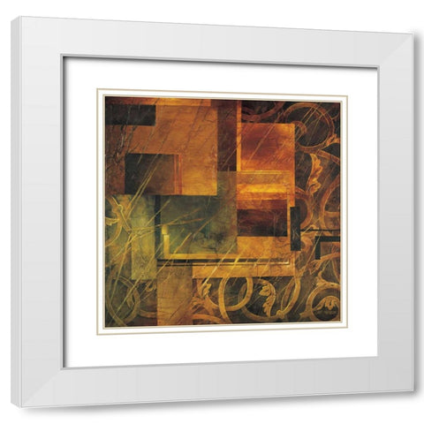 Visual Patterns I White Modern Wood Framed Art Print with Double Matting by Thompson, Linda