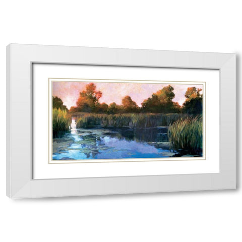 The Lily Pond White Modern Wood Framed Art Print with Double Matting by Craig, Philip