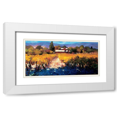 Vineyard Afternoon White Modern Wood Framed Art Print with Double Matting by Craig, Philip