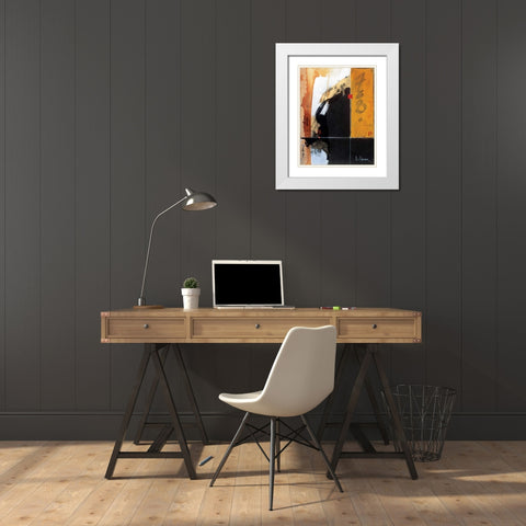 Intention White Modern Wood Framed Art Print with Double Matting by Li-Leger, Don