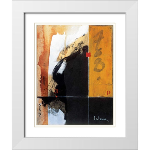 Intention White Modern Wood Framed Art Print with Double Matting by Li-Leger, Don