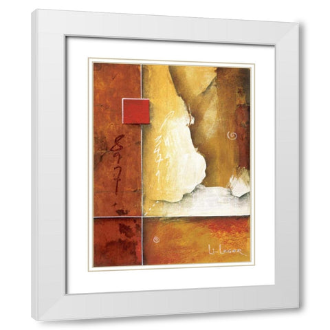Pompeii Patterns White Modern Wood Framed Art Print with Double Matting by Li-Leger, Don