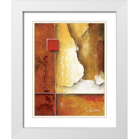 Pompeii Patterns White Modern Wood Framed Art Print with Double Matting by Li-Leger, Don