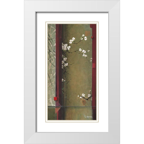Blossom Tapestry I White Modern Wood Framed Art Print with Double Matting by Li-Leger, Don