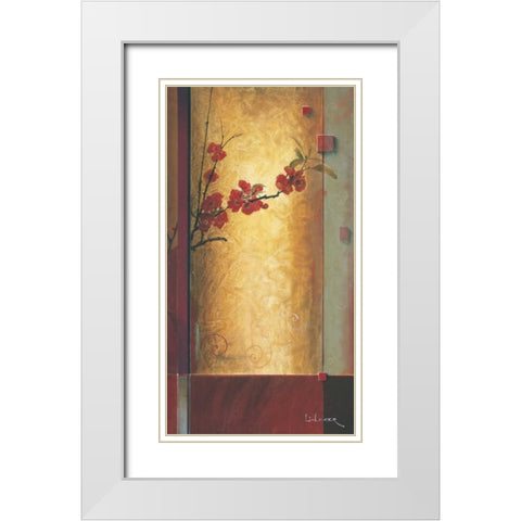 Blossom Tapestry II White Modern Wood Framed Art Print with Double Matting by Li-Leger, Don
