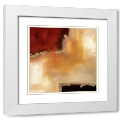 Crimson Accent II White Modern Wood Framed Art Print with Double Matting by Maitland, Laurie