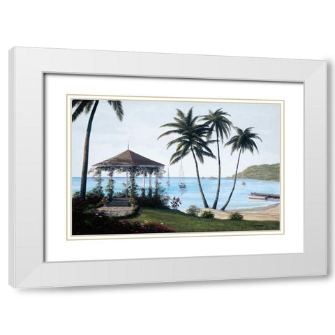 Caribbean Dreams White Modern Wood Framed Art Print with Double Matting by Saunders, Bill