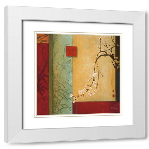 Spring Chorus White Modern Wood Framed Art Print with Double Matting by Li-Leger, Don