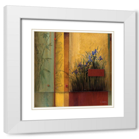 Terrazzo Garden White Modern Wood Framed Art Print with Double Matting by Li-Leger, Don