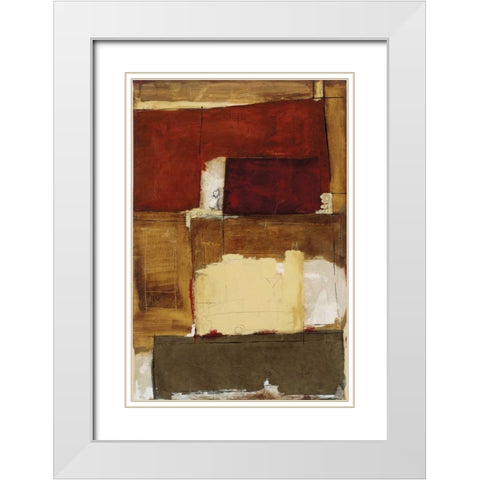 Linear Conversations I White Modern Wood Framed Art Print with Double Matting by Johnson, Marc