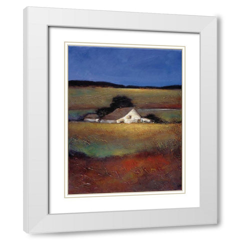 Silent Morning White Modern Wood Framed Art Print with Double Matting by Wong, Joseph