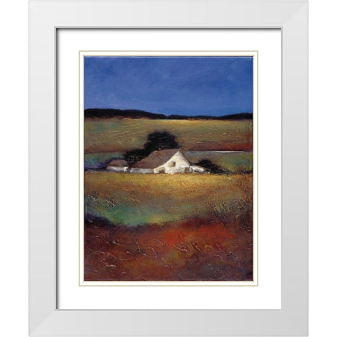 Silent Morning White Modern Wood Framed Art Print with Double Matting by Wong, Joseph