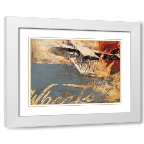 Wheels and Wings White Modern Wood Framed Art Print with Double Matting by Aliaga, Carme