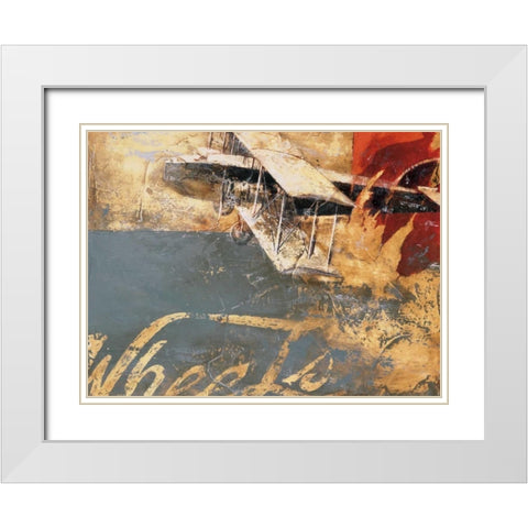 Wheels and Wings White Modern Wood Framed Art Print with Double Matting by Aliaga, Carme