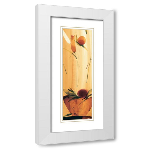 Slender Florals I White Modern Wood Framed Art Print with Double Matting by Abellan, Lola