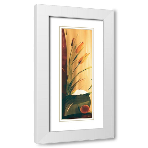 Slender Florals II White Modern Wood Framed Art Print with Double Matting by Abellan, Lola