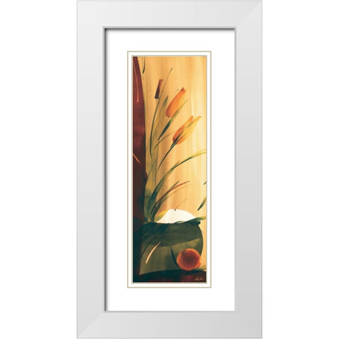 Slender Florals II White Modern Wood Framed Art Print with Double Matting by Abellan, Lola