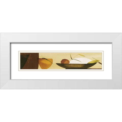 Sencillez Oriental I White Modern Wood Framed Art Print with Double Matting by Abellan, Lola