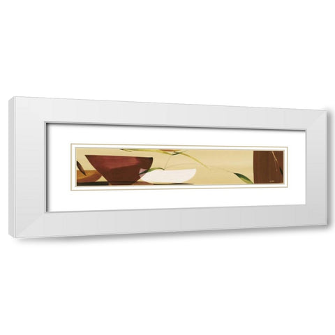 Sencillez Oriental II White Modern Wood Framed Art Print with Double Matting by Abellan, Lola